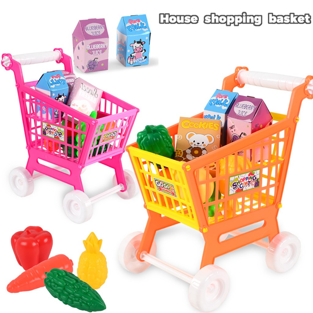 toys for children girls boys shopping cart fruit and vegetables pretend To Play Children Kids Educational Toy #CL3