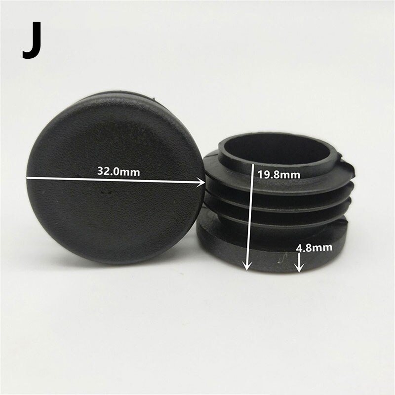 10Pcs Round Tube Plugs Pipe Insert End Caps Floor Protectors Furniture Feet Pads: J