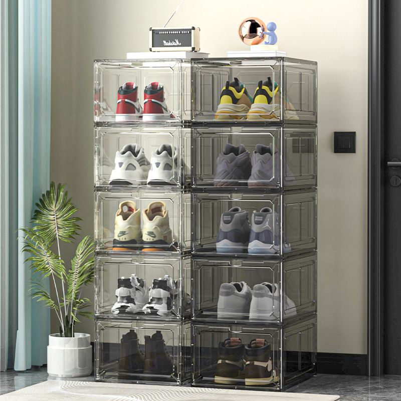 Transparente Schuh-Aufbewahrungsbox aus Kunststoff Ich bin Schubladenstil, platzsparend Ich bin Schlafsaal, staub- und feuchtigkeitsbeständiges Schuhregal, Schuhschrank