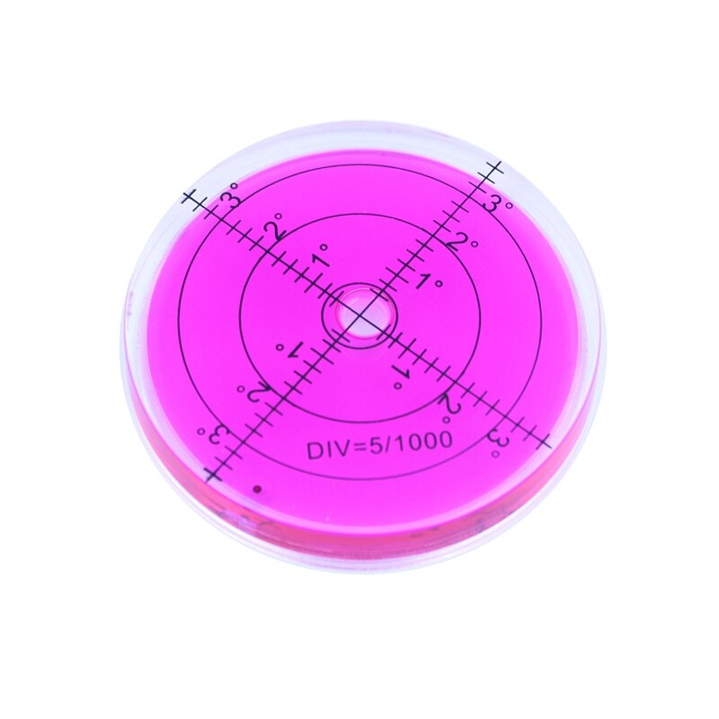 Circular Bubble Level 66*10mm Spirit Level Degree Mark Surface Round Level Bubble for Measuring Instrument Green Red Blue White: red