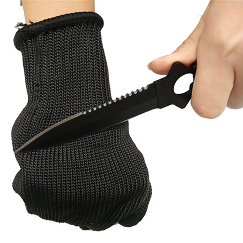 1/ par sorte arbejdsniveau 5 sikkerheds-skæringsbestandige handsker beskyttende rustfrit ståltråd slagter anti-skæring vandrehandsker