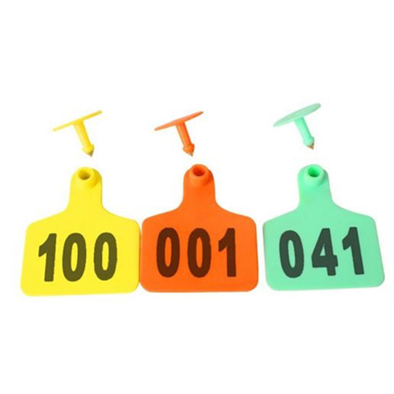 100Pcs Farm Livestock Cattle Ear Tag No. 001-100 Cow Ear Signage Tag Copper Head Earrings Animal Digital Identification Card
