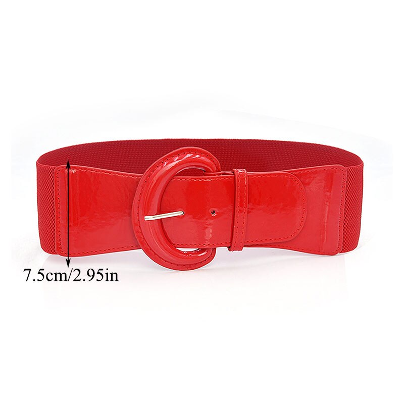 Pu lakleren damesriem, stevige tailleband, taillecorsetriemen, elastische cummerbunds, gespen in grote maten, brede riem
