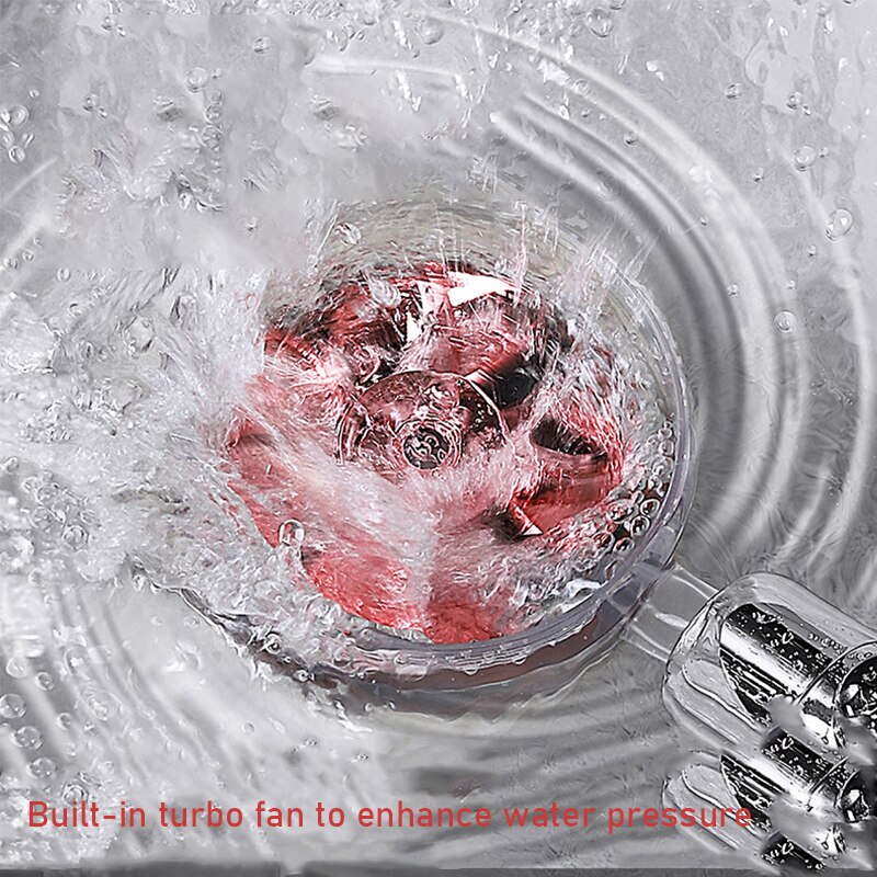 Turbocharged Shower Head High Pressure Magic Waterline Spa Massage 360 Degree Shaking Head Bathe Shower For Bathroom Accessories