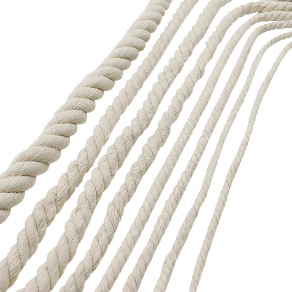 Cordon en macramé naturel, Long, Flexible, en coton, blanc crème, pour la maison, décorations de noël et de mariage, 2-6mm