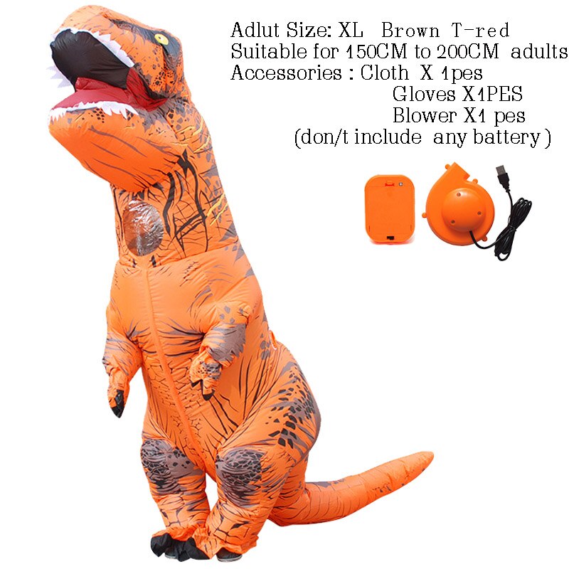 T-rex dinosaure oppustelige kostume maskot kostume deguisement halloween pour animaux cosplay dinosaure: Voksen størrelse 2