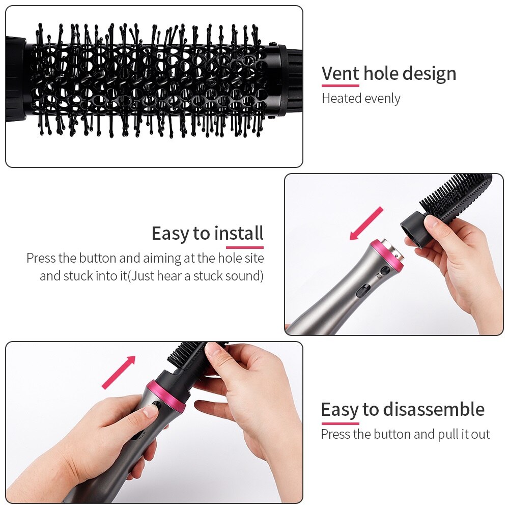 Piastra per capelli stile volumizzante rotante 3 in 1 rullo multifunzionale ruota styler pettine spazzola per lo messa in piega ad aria secca salone casa