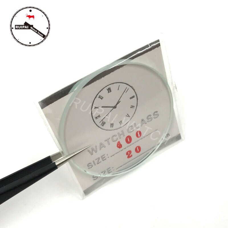 Jeu de lunettes de montre en verre minéral, 106 pièces de 2.0mm d&#39;épaisseur, 25mm à 50mm, rond plat pour remplacement de verre de montre,