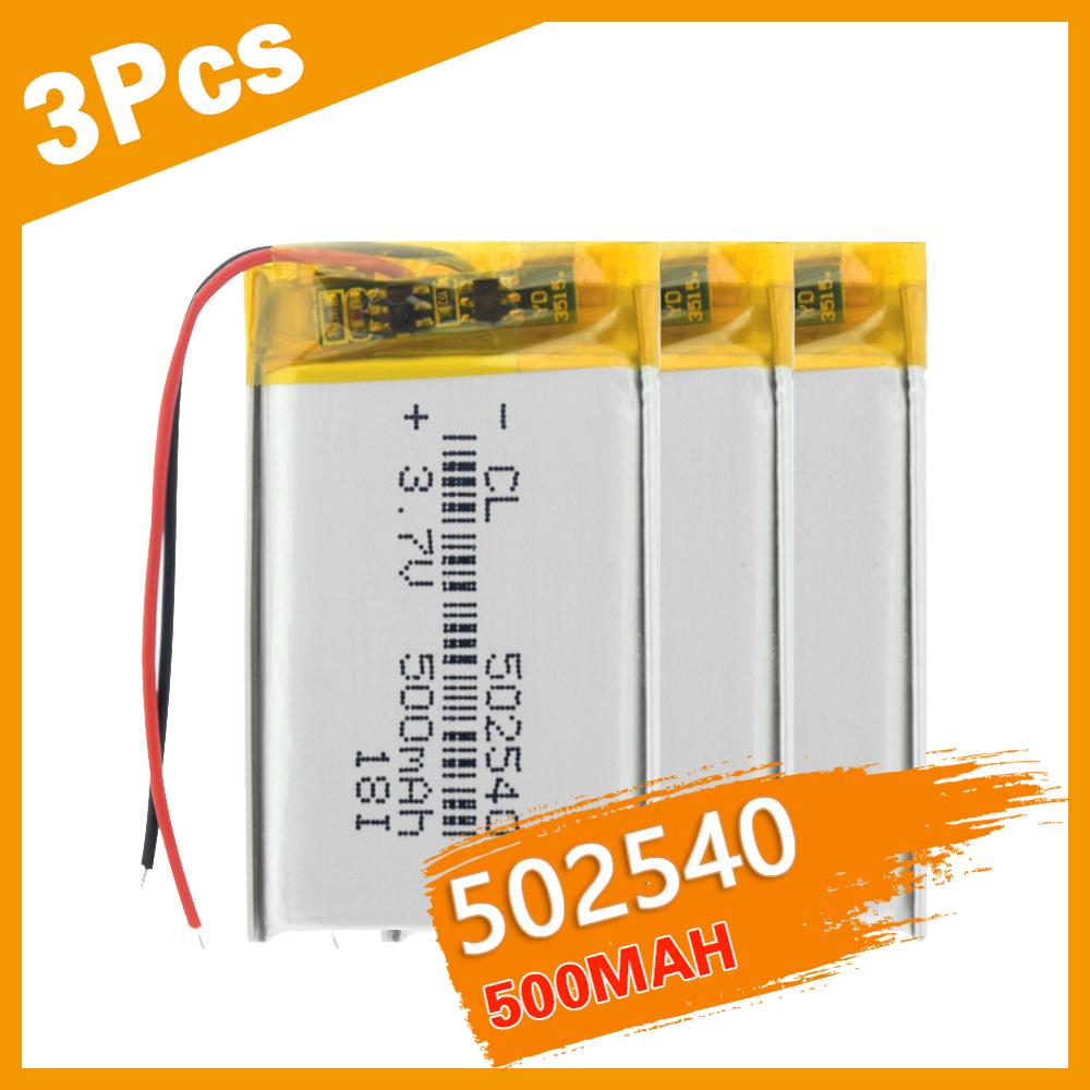 3/4/8 Lithium Polymer Li-Po Rechargeable 3.7V 500mAh 502540 DIY Battery With PCB For Mp3 MP4 MP5 GPS Smart Watch Vedio Game toys: 3pcs