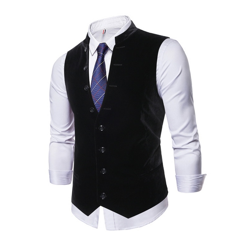 Seenimoe herre ensfarvet afslappet vest m -3xl blazerveste med flere knapper enkeltradede fritidsveste
