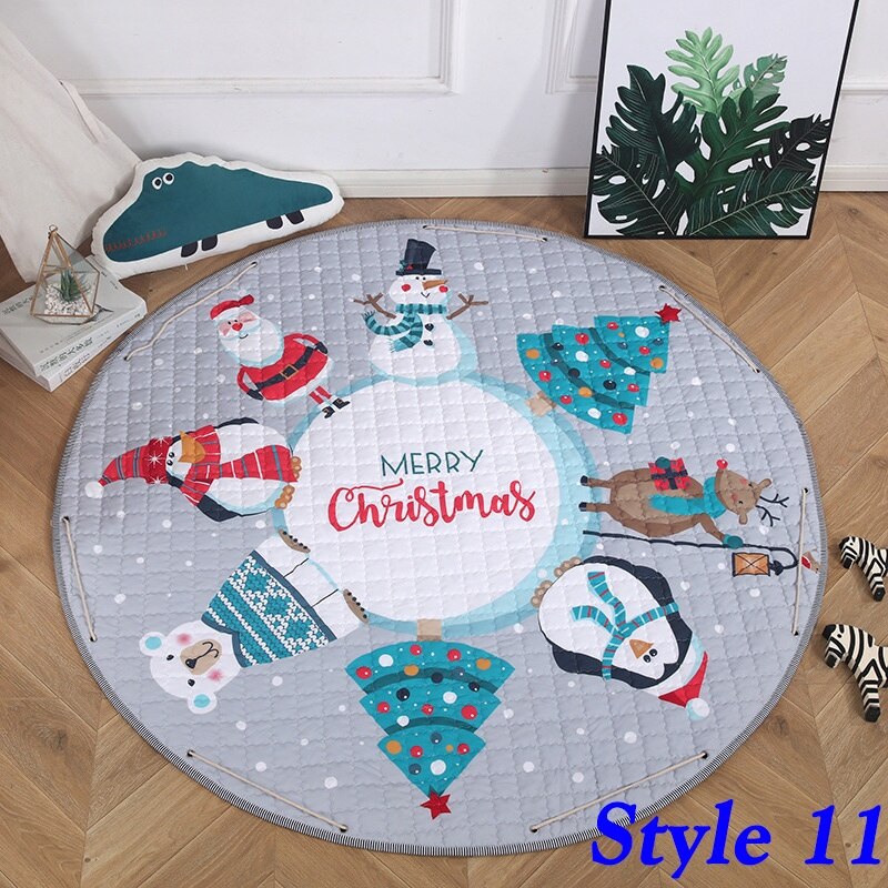 Enfants chambre Tapis rond 150*150cm renard lapin Tapis de jeu Patchwork pique-nique Tapetes mignon Animal Tapis moderne bébé Tapis de jeu: style 11