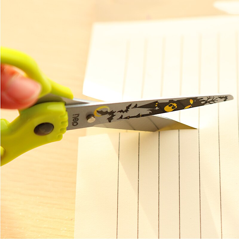 Lote de 1 Tijera con estampado de calaveras para Halloween, material escolar y material de oficina