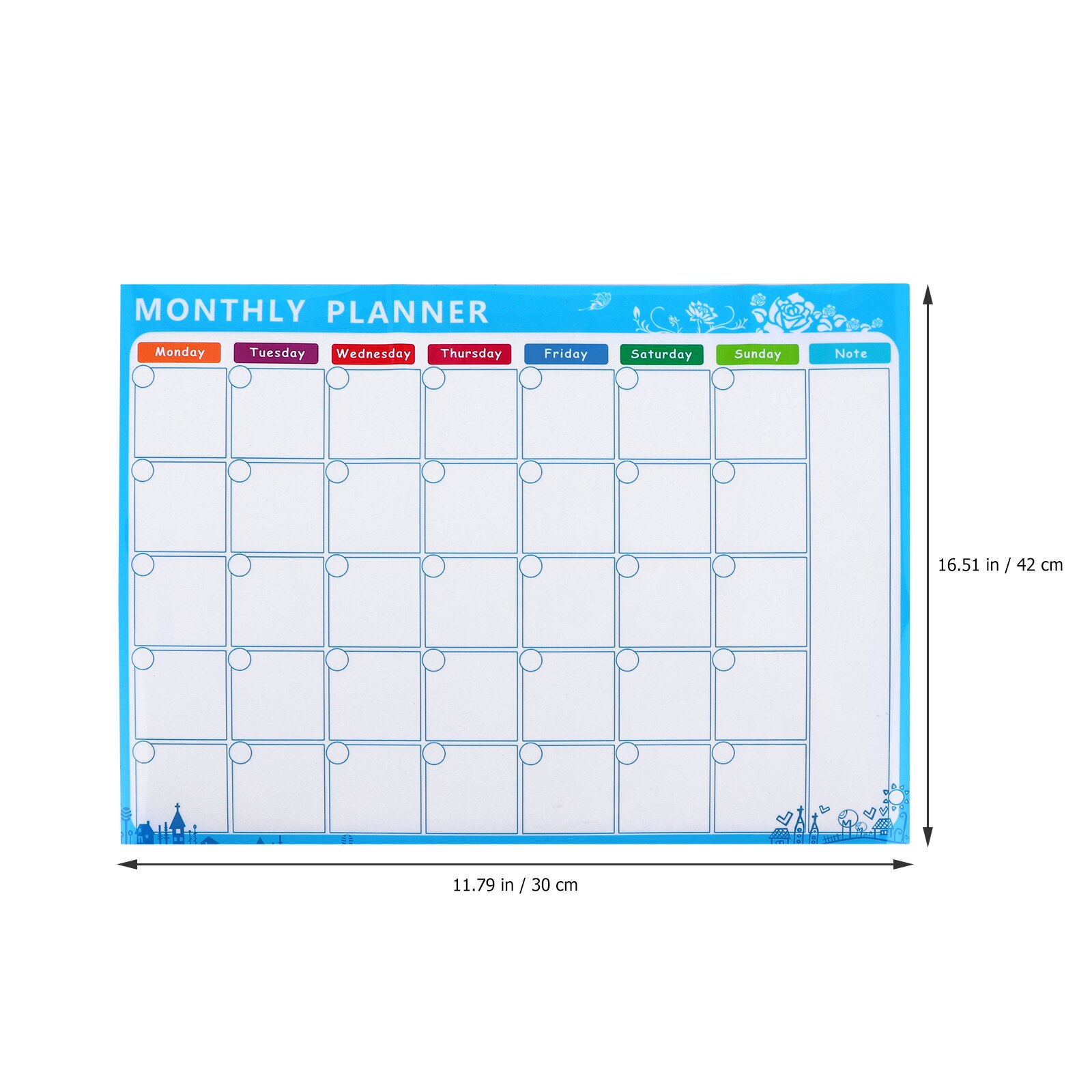1Pc Erasable Monthly Schedule Board Magnetic Plan Calendar Reminding Board