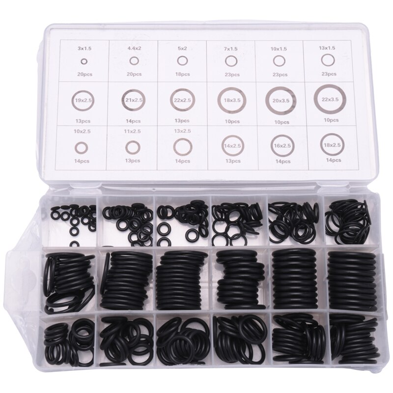 279 pces o-ring vedação de borracha classificação preto o-ring vedação conjunto nitrilo gaxeta do carro