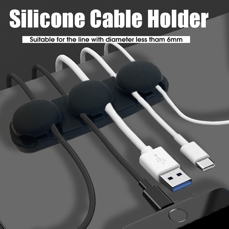 Silicone Desktop Flexible Usb Cord Winder Cable Organizer Tidy Management Clips Protector Holder for Mouse Keyboard Earphone