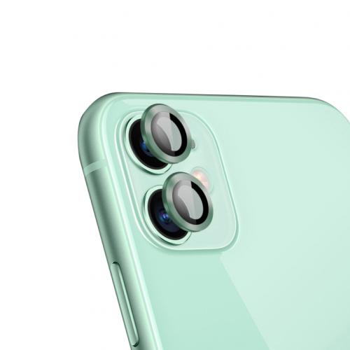 Für iPhone 11 Kamera Schutz Kreis Für iphone 11 Pro Max Metall Kamera Objektiv Screen Protector Abdeckung für iPhone 11 pro Ring Stoßstange: Blackish Green 2pcs