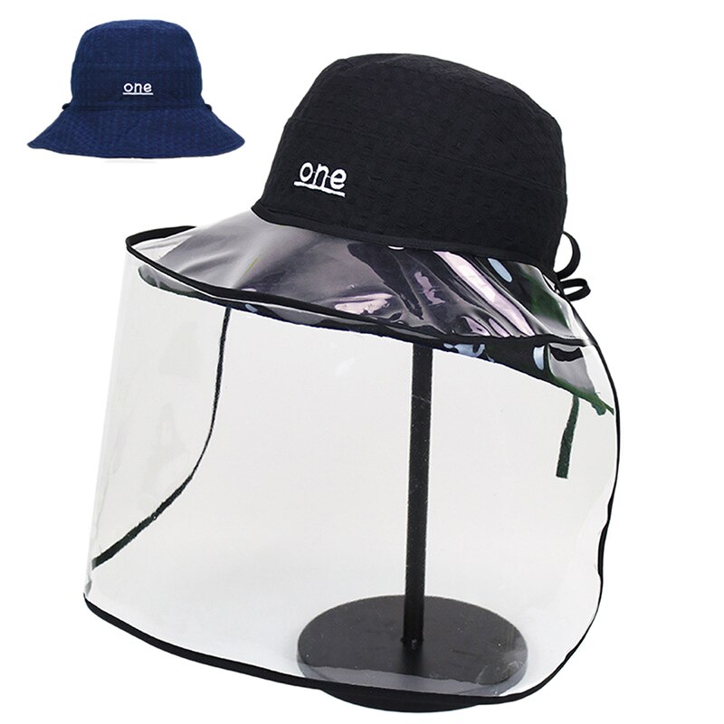 Anti Saliva Anti gotitas impermeable a prueba de viento letra de impresión Seguridad al aire libre protector transparente protector para todo el rostro Fishingman sombreros gorras