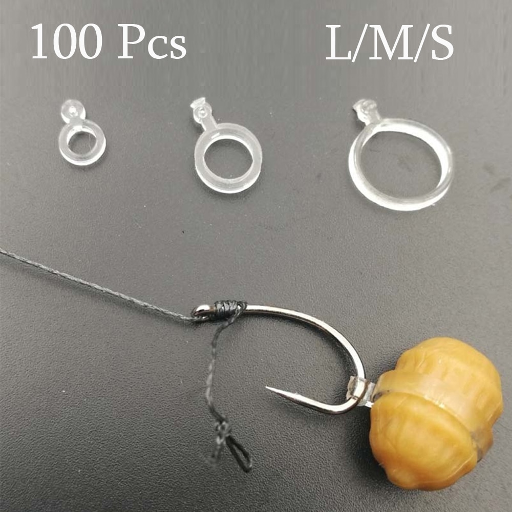 100 Pcs/lot White PE Pellet Bait Bands Transparent Elastic Stretcher Baitbands Plastic Pellet Lure Fishing Tackle