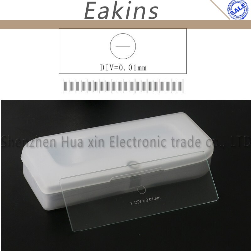 0.01 Mm Microscope Glass Ruler Calibration Ruler Measuring Ruler Micro Ruler 1 DIV Microscope Measurement Micrometer: White