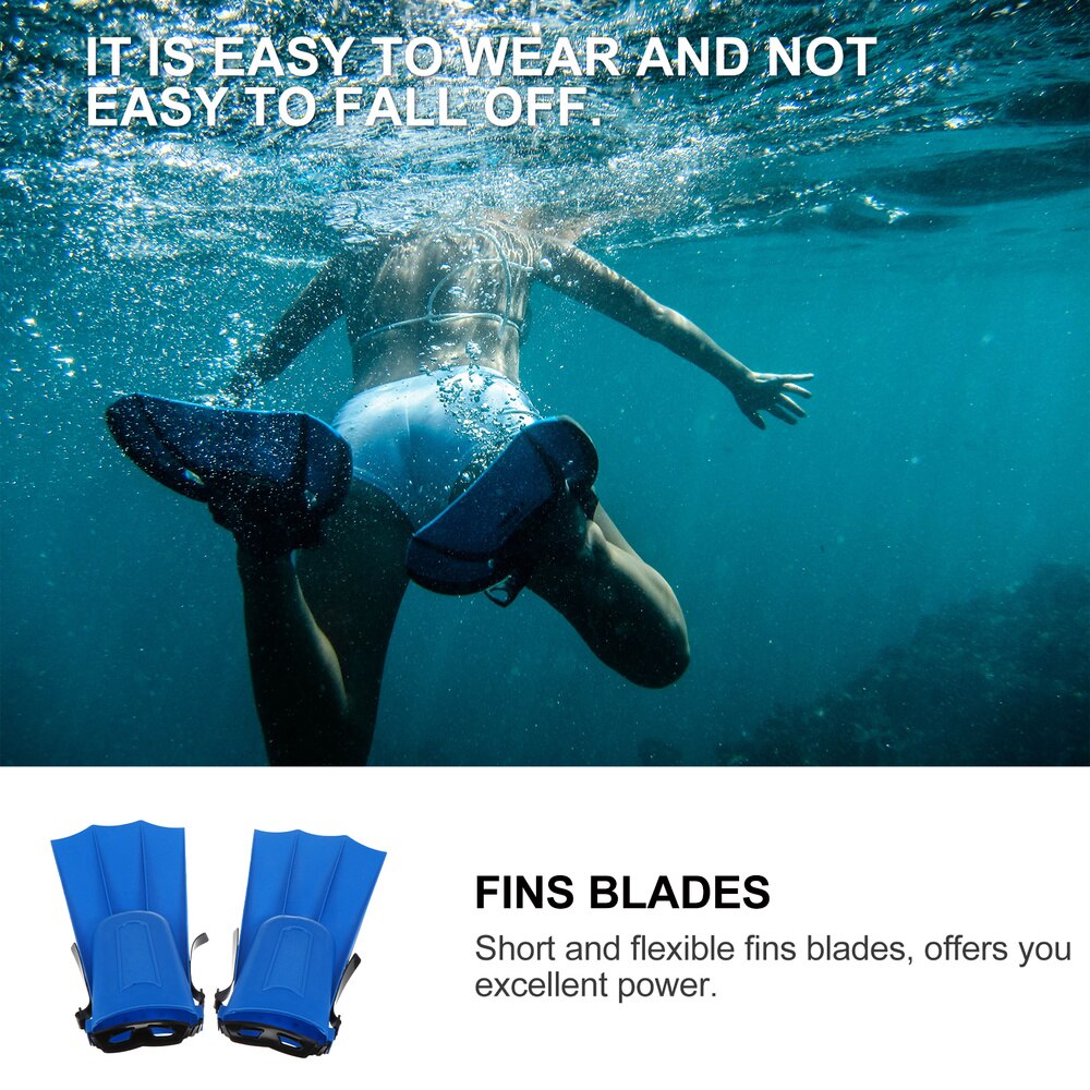 1 Pair Unisex Swim Fins Rubber Short Flippers Adults Training Swim Flippers