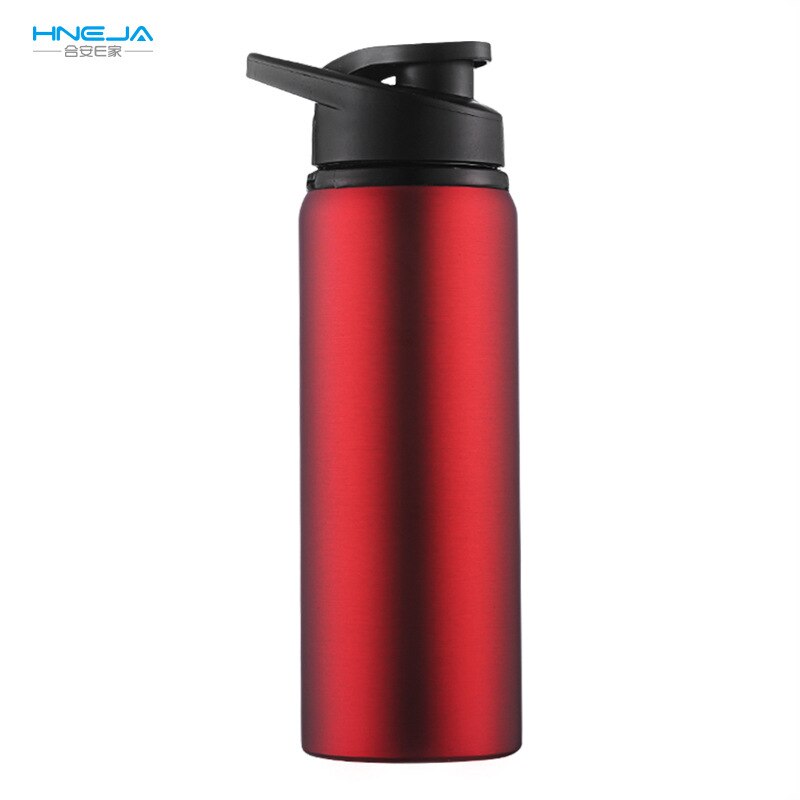Sport vandflaske, kop i rustfrit stål, bærbar lækagesikker rejse udendørs direkte drikkeligt foldbart låg med håndtag: Rød