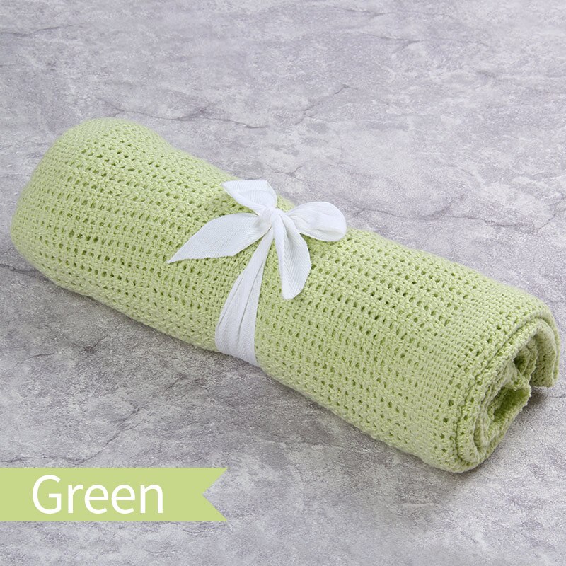 Katoenen Baby Ontvangen Dekens Pasgeboren Baby Dekens Inbakeren Nursery Wrap Badhanddoek Ademend Gebreide Baby Deken Zachte