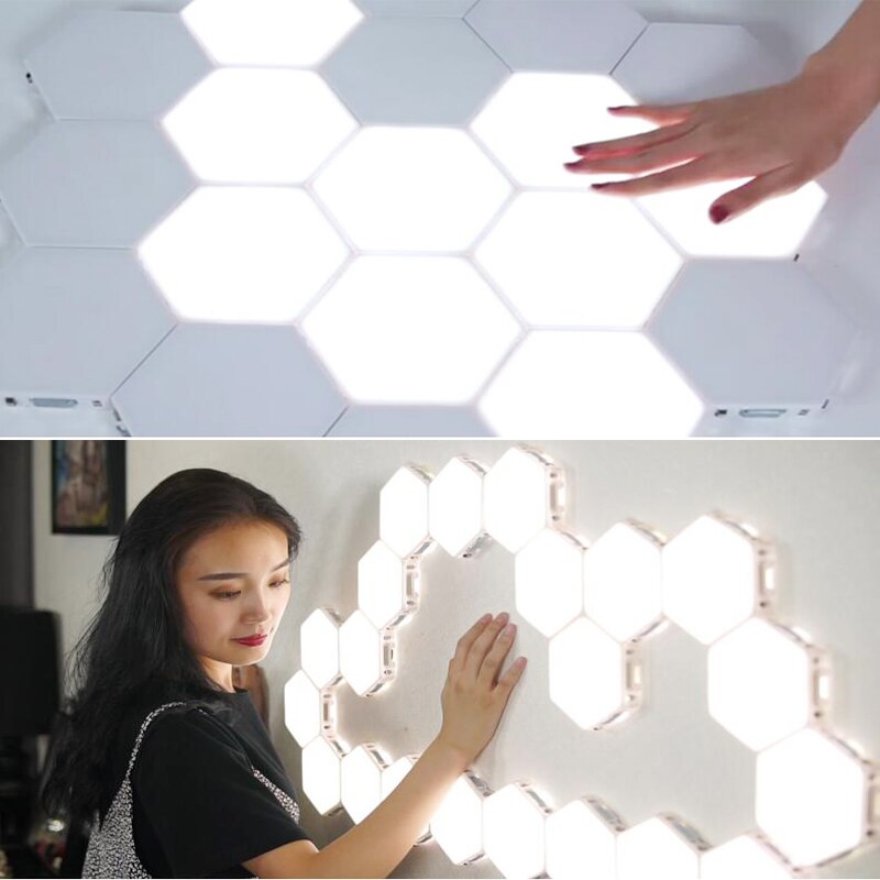 DIY Wall Lamp Touch sensor Switch Quantum Lamp LED Hexagonal Modular Decoration Wall Lampara LED light night