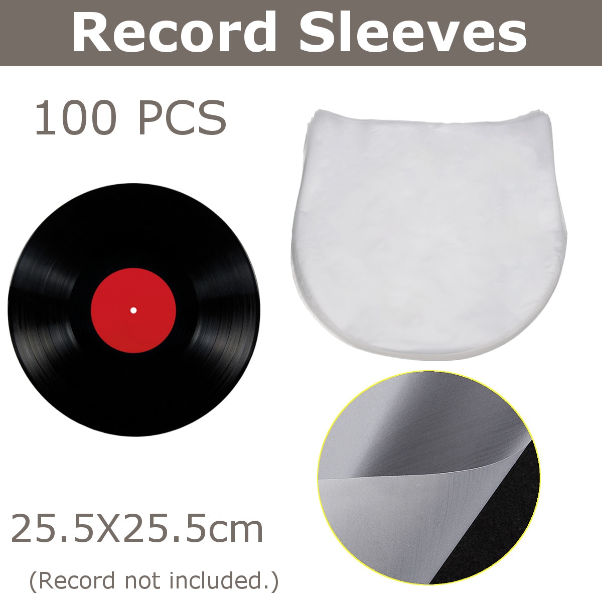 100/50 stk. indre / ydre lp cd record protection storage cd tasker og etui til pladespiller lp cd vinyl records storage rack 12/10/7 inch: 10 tommer indvendige tasker
