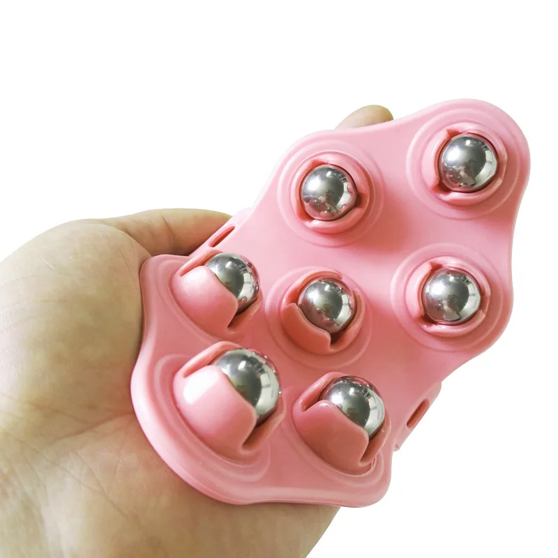 Roller ball kropsmassage handske anti-cellulite muskel smertelindring relax massager til nakke ryg skulder balder ansigtsløft værktøj