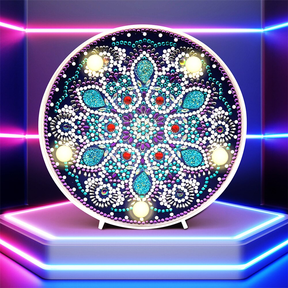 HUACAN 5D Diamant Malerei LED Lampe Mandala Stickerei Mosaik Bausatz Weihnachten Dekorationen Für Heimat: ZXD065