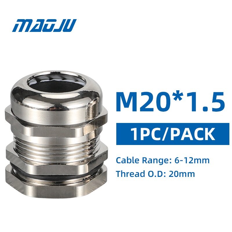 1 PIÈCES PG7 PG9 PG11 PG13.5 PG16 PG19 Métal Câble Serre-câbles M12 M16 M18 M20 M22 M25 IP68 CE Presse-Étoupe En Laiton Connecteur De Fil: M20-1PCS