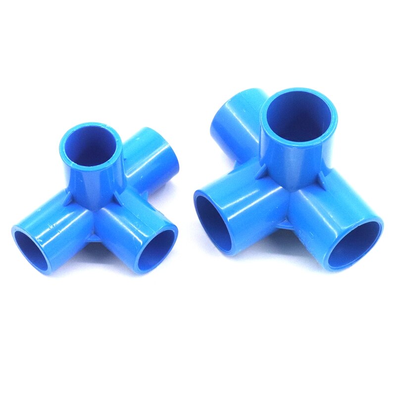 Conector de tubo de irrigação em pvc, conector estéreo de 4 saídas pvc para irrigação de jardim, 5 peças identidade 20 ~ 50mm