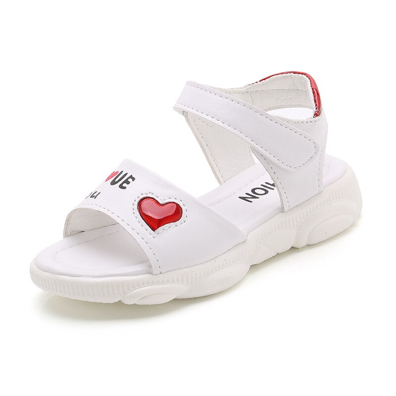 Summer Outdoor Girls Sandals Kids Sandals Children Shoes Cut-outs Soft Sole School Shoes Breathable Open Toe Casual Girl Sandal: White / 37(insole 23.3cm)