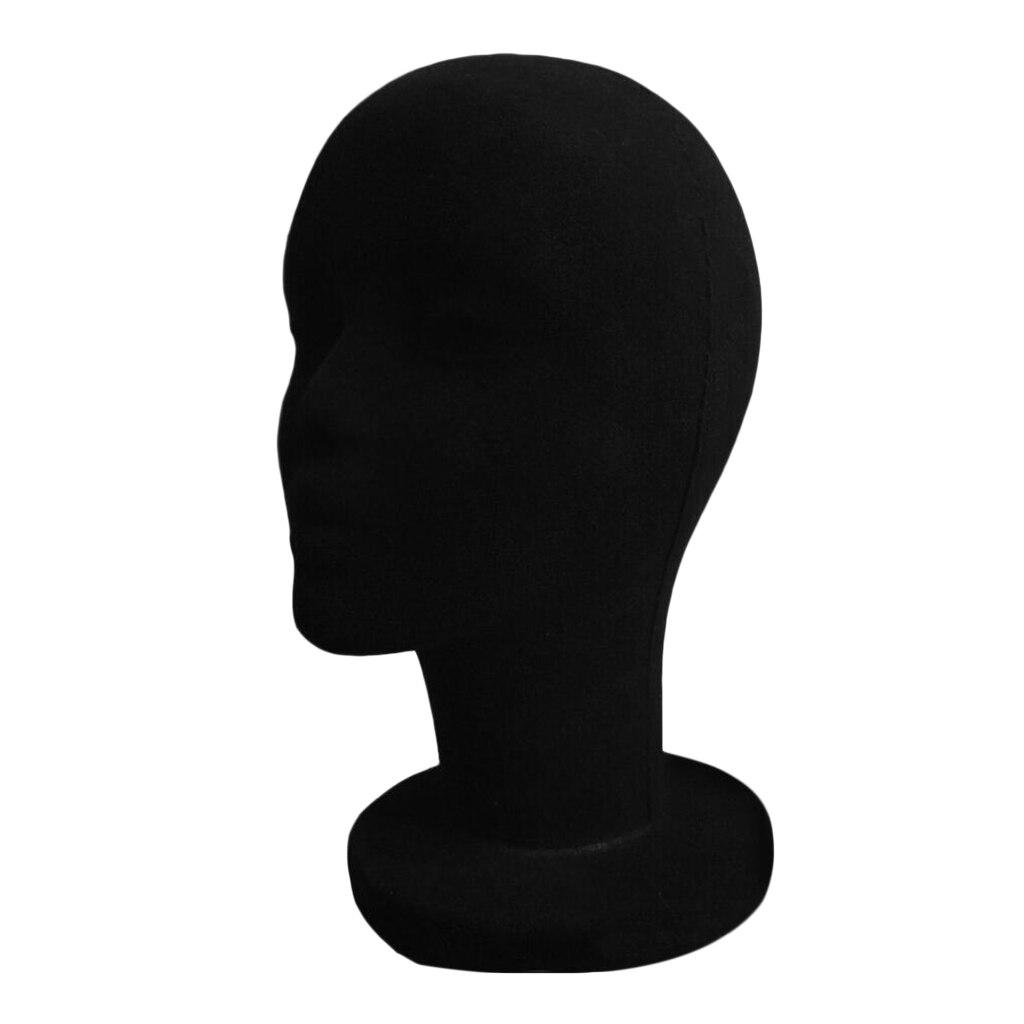 Schuimvlokken mannelijk mannequin hoofd model hoed pruik display standaard rek zwart
