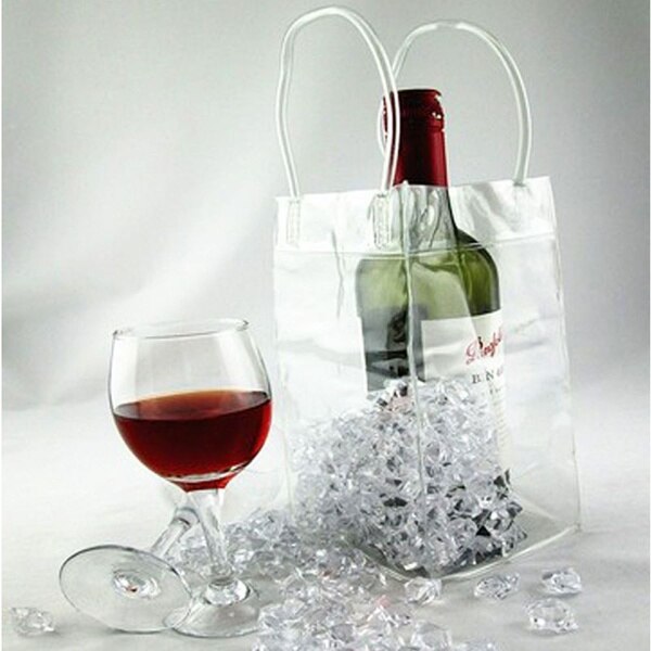 1Pc Duurzaam Helder Transparant Pvc Champagne Wijn Ijs Pouch Koeltas Met Handvat