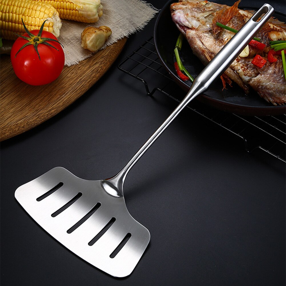 Steak Shovel Utensils Scraper Non Stick Spatulas Lightweight Wide Stainless Steel BBQ Cooking Slotted Fish Turner