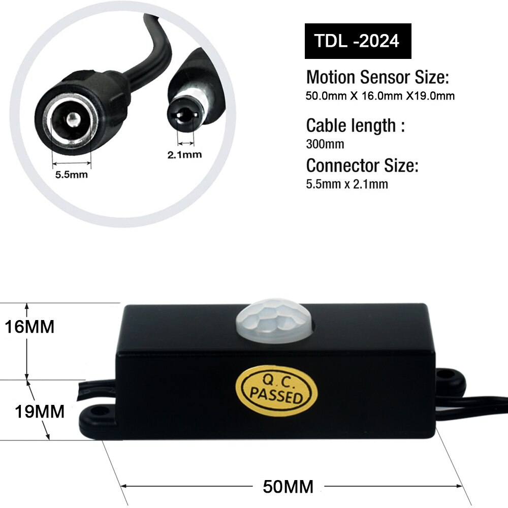 DC 6~24V 4A PIR Motion Sensor Connector Long Distance Time Widely used on motion-activated lighting, LED strips and others
