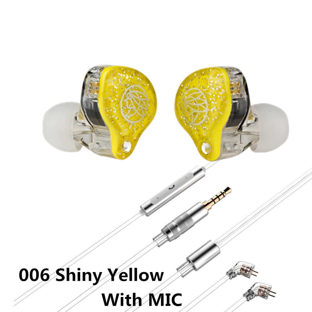 Auriculares TFZ LIVE 1 2DD In Ear Monitor HIFI auriculares deportivos para correr, Unidad de grafeno, Cable desmontable S2 PRO KING LTD LIVE 2: 006 Shiny Yellow MIC