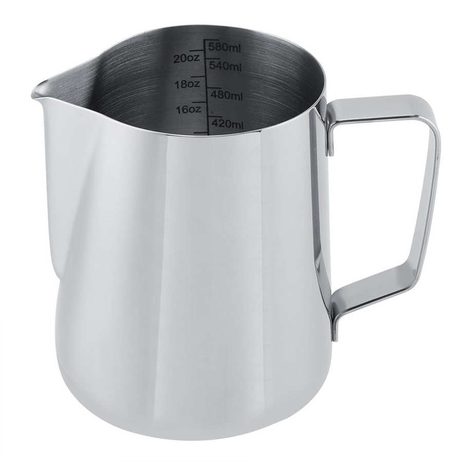 Coffee Shop Tools recyclable 600ml Stainless Steel Measuring Cup Mug Milk Frothing Pitcher Jug for Latte Coffee Art coffee