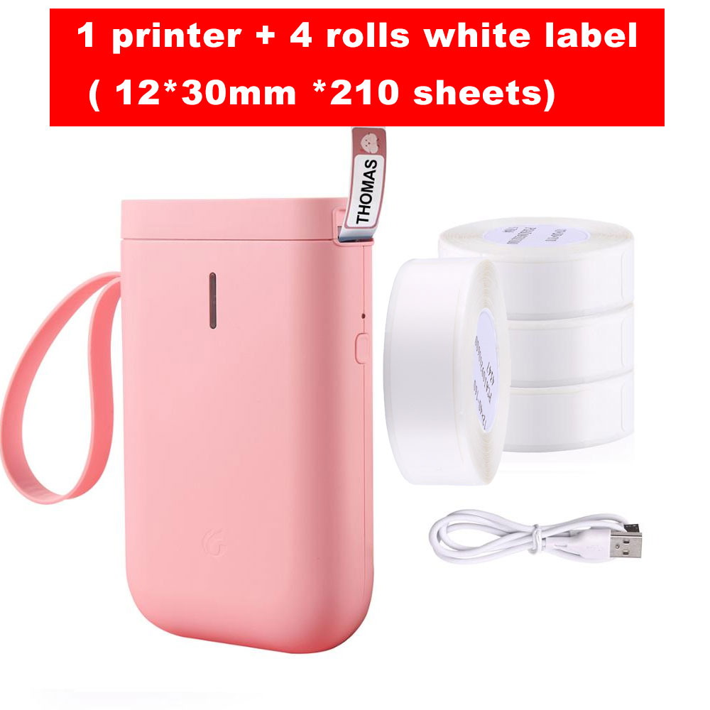 Niimbot D11 Draadloze Label Printer Draagbare Bt Thermische Label Printer Thuisgebruik Kantoor Snelle Afdrukken Printer: Pink Package B