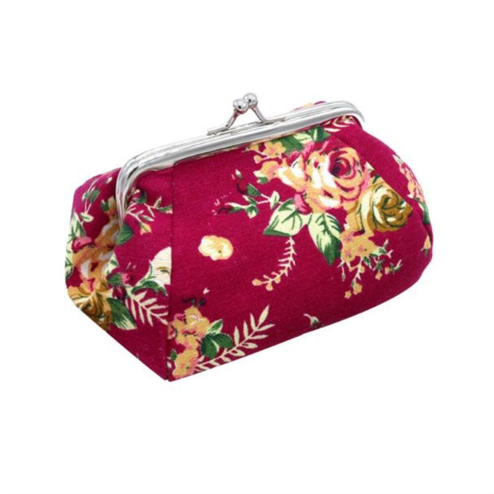 Aelicy, monedero Retro para mujer, minimonedero de para niña, monedero de flores para mujer, cartera monedero de flores, cartera pequeña de lujo, monedero: Rosa fuerte