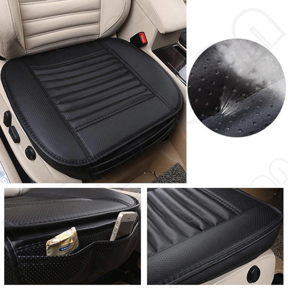 Housse de protection antidérapante pour siège de voiture, cuir PU, charbon de bambou