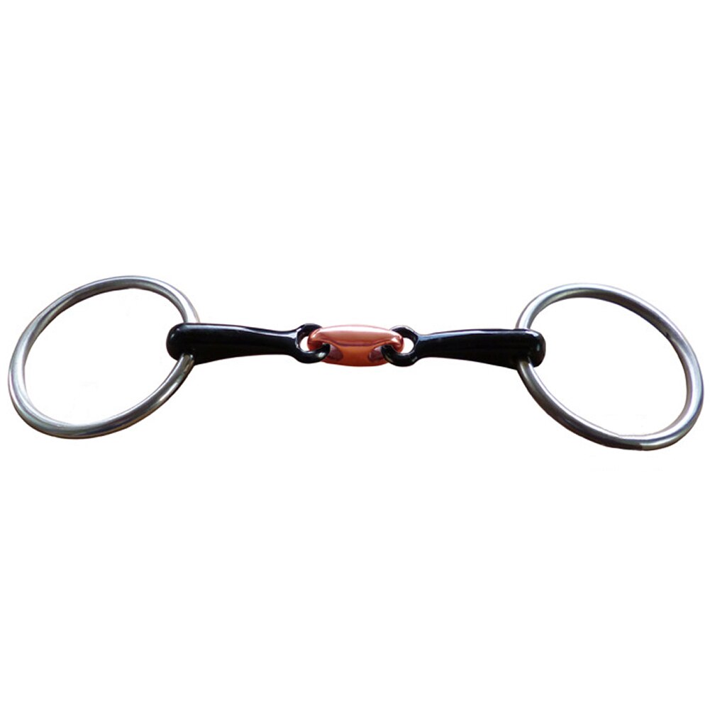 Curved Portable Loose Ring Horse Polished Equipment Roller Stainless Steel Snaffle Bit Mini Training Mouth: 115mm