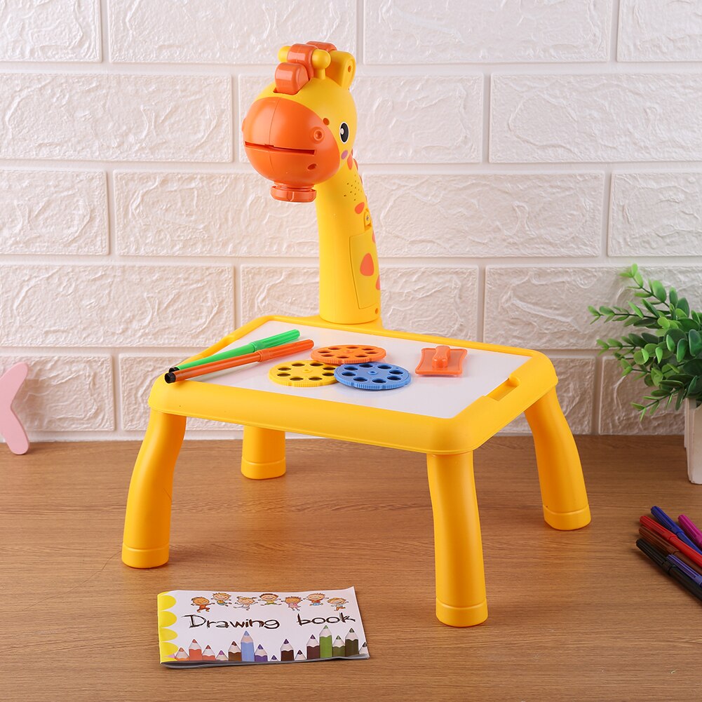 Giraffen-projektionszeichenbrett, graffiti-schreibtisch, lernspielzeug, maltafel, schreibtisch, malwerkzeuge, pädagogisches spielzeug
