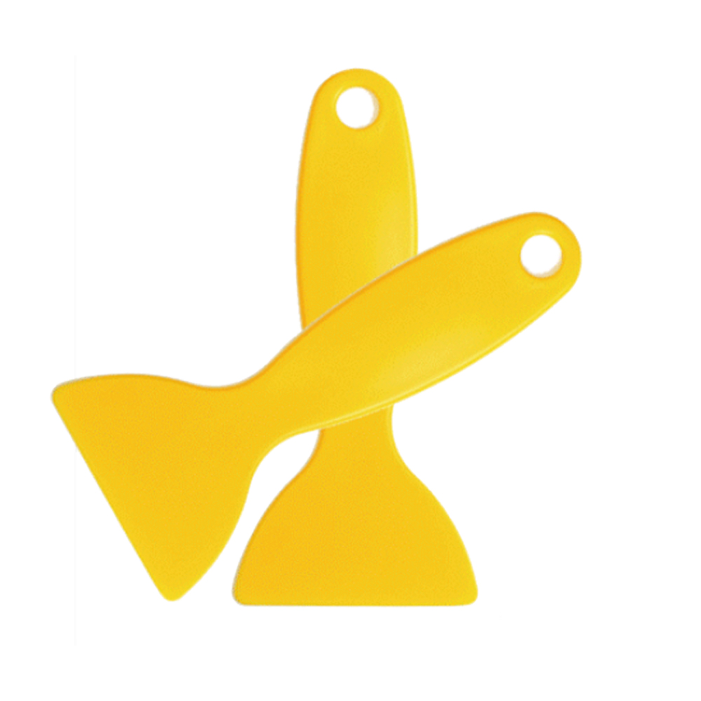 2Pcs/set Car Window Vinyl Film Wrapping Scraper Tool Car Sticker Installation Cleaning Tool Glue Remove Wiper Car Accessories: Silver