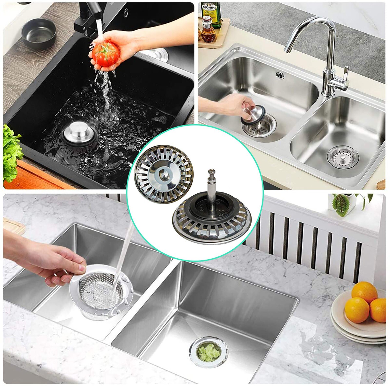 Universele Mand Filter Voor Offset Sink/Rvs Keuken Drains Zeef Keuken Badkamer Scheiden Vuilnis Theezeven