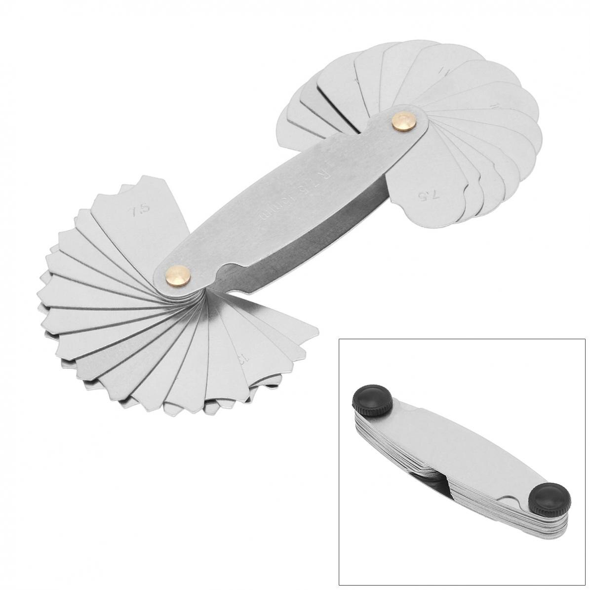32 Stks/set Meten Gage Rvs Radius Gauge Sample R 7.5-15Mm Gauge Schroef Pitch Gauge Voor Industriële meting