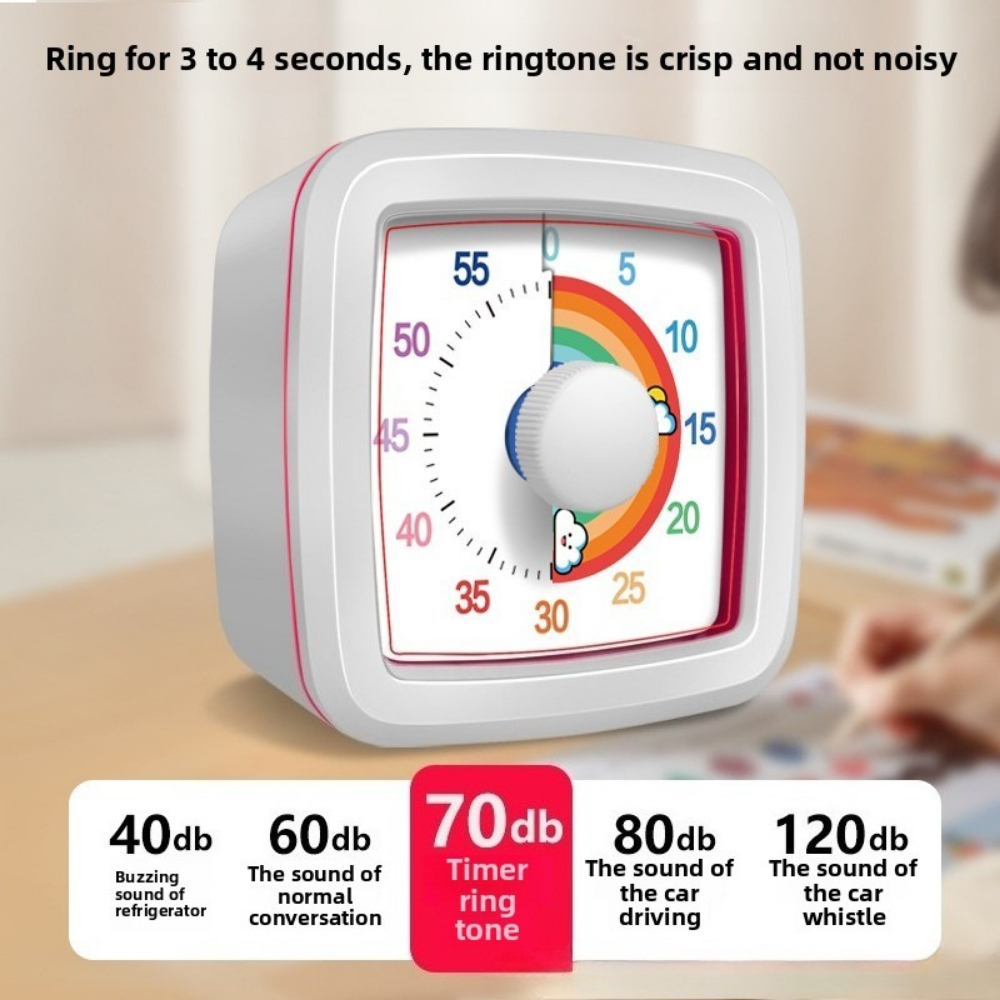 Study Timer Children 60 Minutes Countdown Silent Classroom Timer for Home and School Clock Kitchen Children's Visual Kids Tools