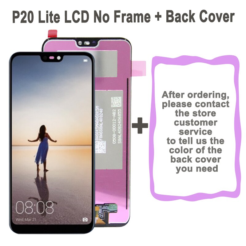 Original 5.84&quot; For Huawei P20 Lite LCD Display Touch Screen Digitizer Assembly For Huawei P20Lite / Nova 3e Display Replacement: Black No Frame
