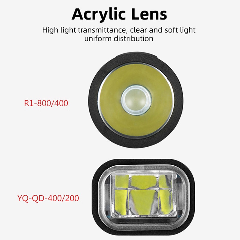 ROCKBROS 800 Lumen Bike Headlight High Power Bicycle Handlebar Front Lamp Waterproof Rechargeable LED Flashlight Cycling Light